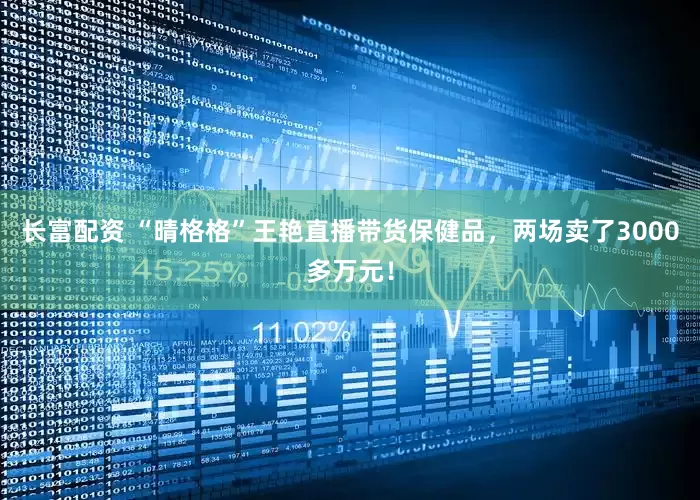 长富配资 “晴格格”王艳直播带货保健品，两场卖了3000多万元！