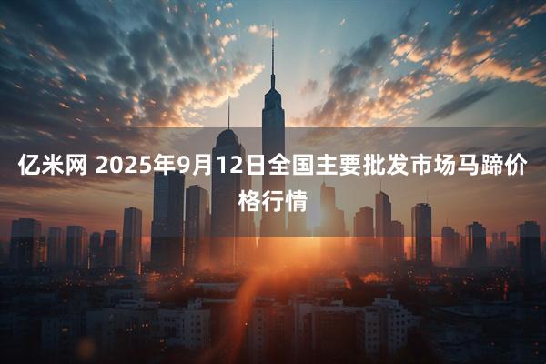 亿米网 2025年9月12日全国主要批发市场马蹄价格行情